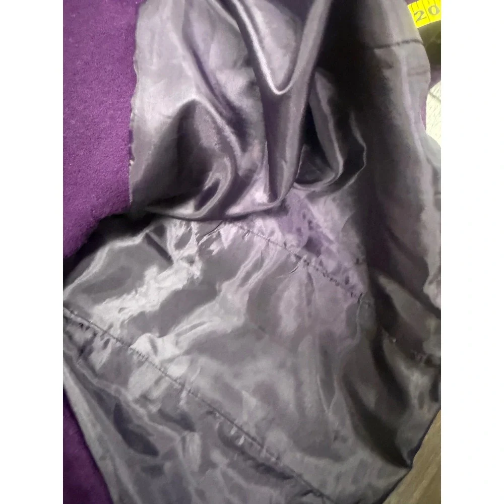 Vintage Christian Dior Purple Worsted Wool Blazer with‎ Velvet Collar - Sz 10